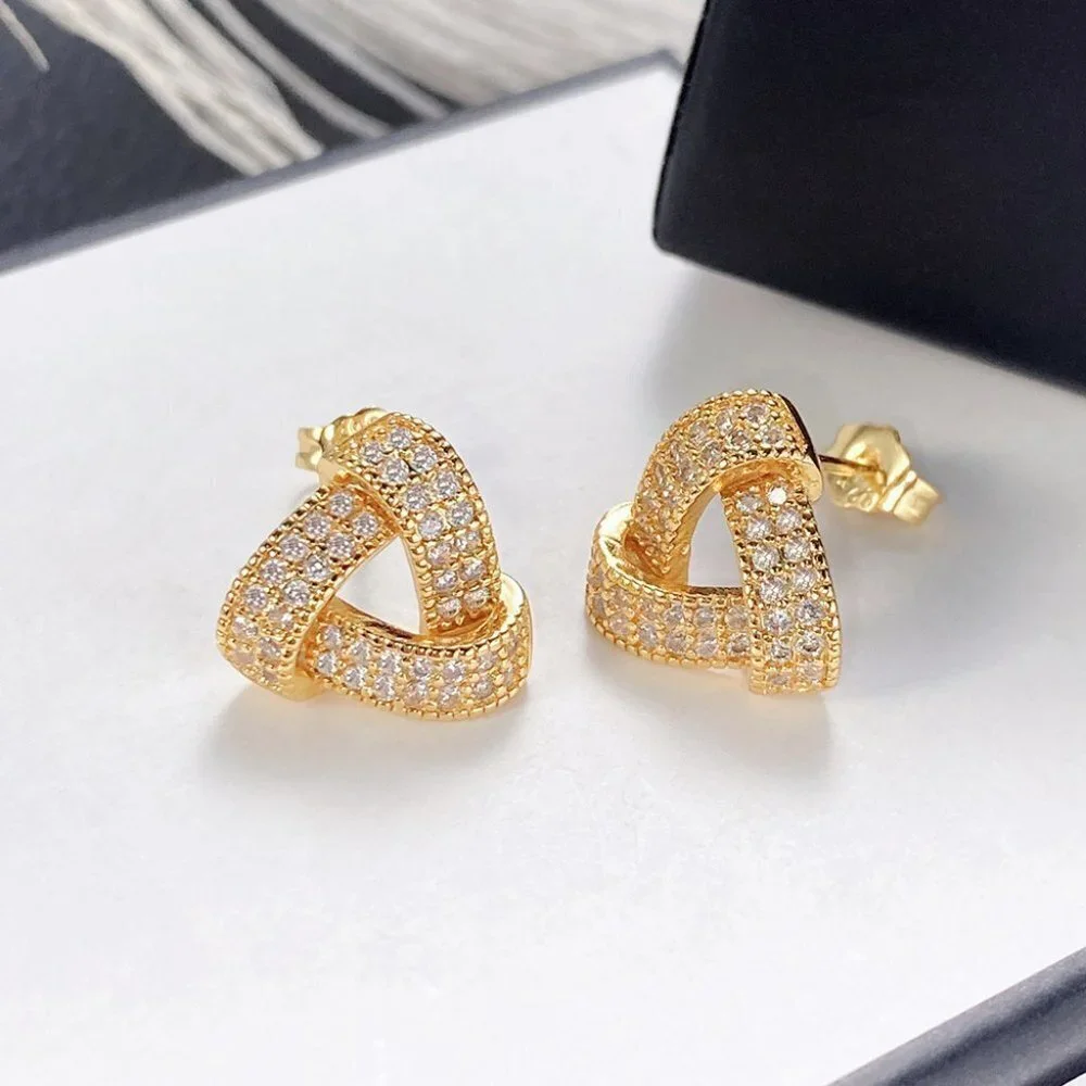 🔥 Shiny Flower Shape CZ Trendy Mini Stone Stud Earring for Women, HA4500 - Picture 3 of 4